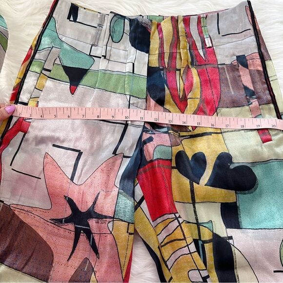 EUC ɢɪᴏʀɢɪᴏ ᴀʀᴍᴀɴɪ ᴍᴜʟʙᴇʀʀʏ ꜱɪʟᴋ ᴘᴏᴘ ᴀʀᴛ ᴄᴏʟᴏʀ ᴛʀᴏᴜꜱᴇʀꜱ - Picture 11 of 17